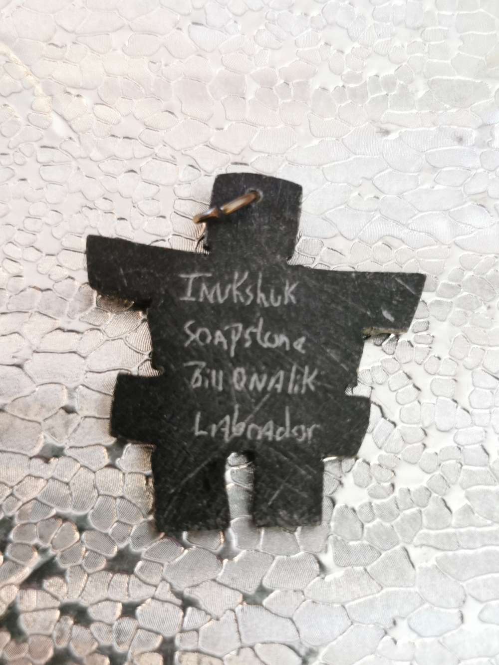 Hand-Carved Soapstone Inukshuk Pendant - Black